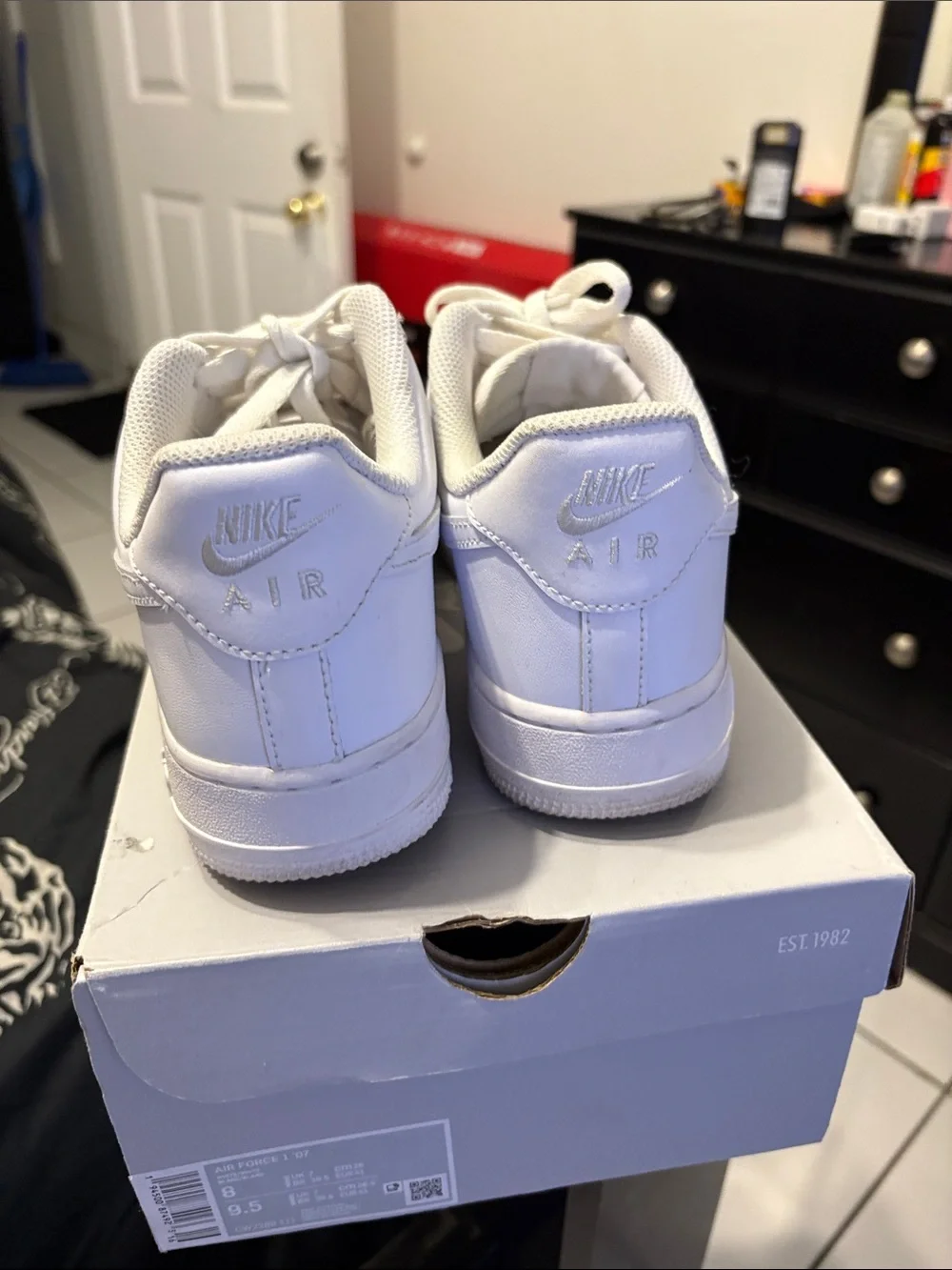 Nike White AF1 sneakers size 8
